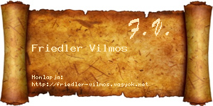 Friedler Vilmos névjegykártya